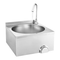 Lavamani a parete con comando a ginocchio Inox