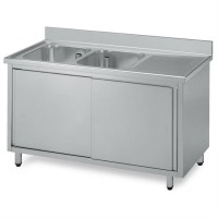 Lavello Inox su Gambe Armadiato a 2 Vasche con Sgocciolatoio profondità 700 Lavello Inox su Gambe Armadiato a 2 Vasche con Sgocciolatoio profondità 700