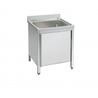 Lavello Inox su Gambe Armadiato ad 1 Vasca profondità 600