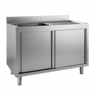 Lavello Inox su Gambe  Armadiato ad 1 Vasca con Sgocciolatoio profondità 600 Lavello Inox su Gambe  Armadiato ad 1 Vasca con Sgocciolatoio profondità 600