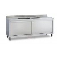 Lavello Inox su Gambe  Armadiato a 2 Vasche con 2 Sgocciolatoi profondità 600 Lavello Inox su Gambe  Armadiato a 2 Vasche con 2 Sgocciolatoi profondità 600