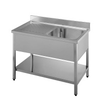 Lavello Inox su Gambe ad 1 Vasca con Sgocciolatoio profondità 700 Lavello Inox su Gambe ad 1 Vasca con Sgocciolatoio profondità 700